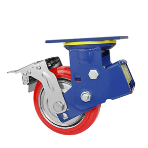 รถเข็นสำหรับงานหนักแบบสปริงคู่ระบบดูดซับแรงกระแทกแบบหมุนพร้อมล้อล้อเบรก