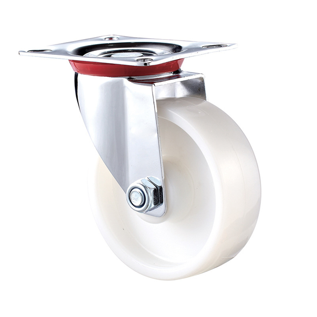 غلتک ترمز سفید 200 میلی متری با چرخ کاستور پلی آمید &Oslash;