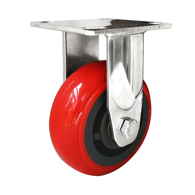 چرخ ضد زنگ پلی اورتان 4 اینچی ریخته گری فولاد ضد زنگ 