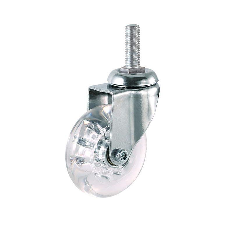 ล้อ 2 นิ้วล้อคริสตัล PU โปร่งใสพร้อมเบรคเฟอร์นิเจอร์ Universal Multi-Specification Cabinet Pull 