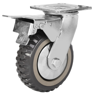 Les roulettes industrielles r&eacute;sistantes de frein de 8 pouces &eacute;chafaudent la roue de roulette pour des chariots