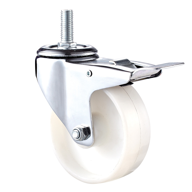 200 мм бели Кочиони ваљак са полиамидним котачем &Oslash;