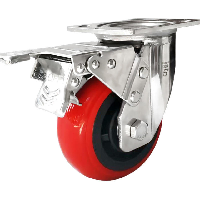 چرخ ضد زنگ پلی اورتان 4 اینچی ریخته گری فولاد ضد زنگ 