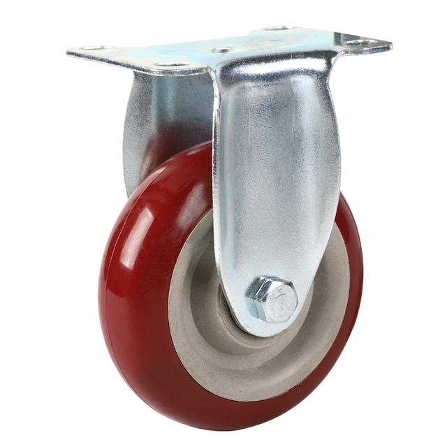 یاطاقان توپی دوبل قرمز متوسط ​​و کارآمد صفحه رویی پی وی سی/PU قرمز با چرخ های کاستور دوبل ترمز