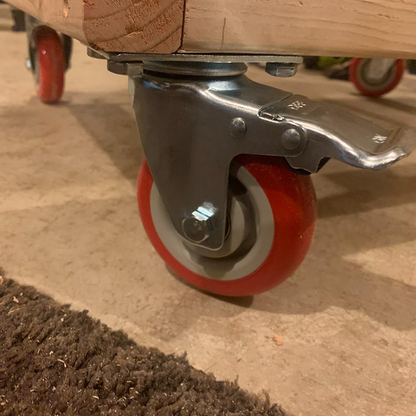 頑丈な安全デュアルロックレッドPUプレートスイベルキャスター